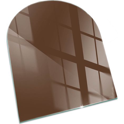 Vetro Decorativo Per Camino E Soggiorno Piastra In ESG Vetro Moderno Per Stufa A Legna Per Camino Colore marrone 80x70 cm (1/5)