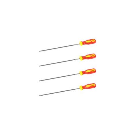 Lot de 4 limes d'affûtage de chaîne de tronçonneuse rondes pour tronçonneuse 275x4mm (1/5)