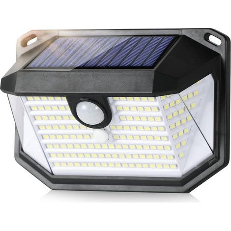 Lampe Solaire Exterieur Detecteur de Mouvement IP65 Etanche Lumiere Projecteur Led Éclairage Mural d'extérieur Spot Solaire 3 Modes Luminaire pour Jardin Garage Carport Terrasse Maison Noir (1/5)