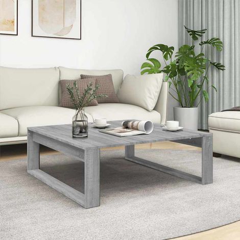 vidaXL Mesa de centro madera de ingeniería gris Sonoma 100x100x35 cm (1/5)