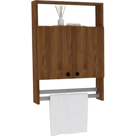 Mobile Pensile Tanagro, 2 Ripiani, Apertura Battente, 2 Ante, 60x87h cm Marrone Noce