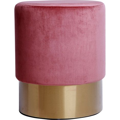 Pouf contenitore Nano in velluto rosa antico con base dorata (1/3)