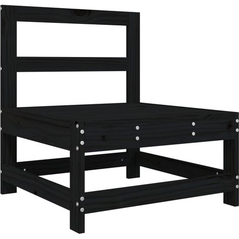 Maison Exclusive - Garten-Mittelsofa Schwarz Massivholz Kiefer