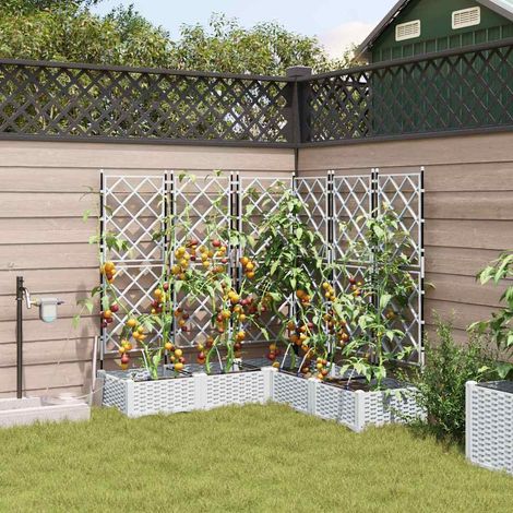 Garten-Pflanzgefäß 5 pcs Weiß Kunststoff (1/5)