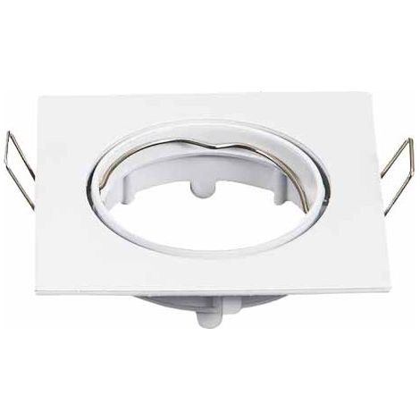 V-tac faretto da incasso quadrato orientabile attacco gu10 colore bianco 3590 (1/5)