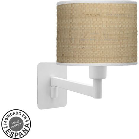 Lampada da Parete Moda Pieghevole 1xe14 Bianco/Canna Chiaro 26x17x28 Cm