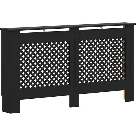 vidaXL Cubierta para radiador MDF negro 152x19x81,5 cm (1/2)