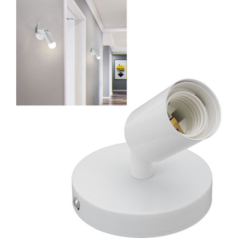 LED-Wandleuchtenfassung, Nachttischleuchte, Schlafzimmerwandleuchte, Schminktischspiegelleuchte E27/E26, moderne und minimalistische Wandleuchte, weiß. (1/5)