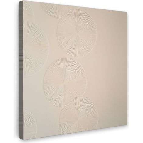 TABLEAU SUR TOILE Japandi - Beige - Moderne Tableau Chambre Adulte 90x90 cm