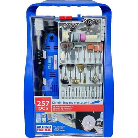 MINI TRAPANO MINI DRILL MULTIFUNZIONE CON ACCESSORI K-START 257pz KRINO (1/3)