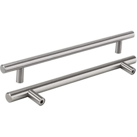 10 - Poignée Meuble - Acier Inoxydable - Finition Nickel Brossé - Pour Cuisine et Armoire - Argenté - 224x30mm (1/5)