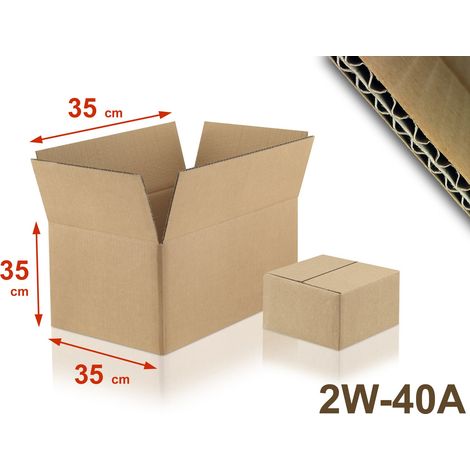 Lot de 100 Cartons double cannelure 2W-40A format 350 x 350 x 350 mm