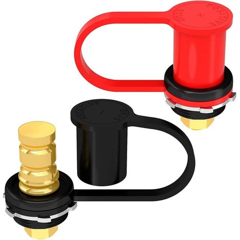 1 Paire Borne de charge de batterie 250 A M10, bornes de batterie à distance de 3/8" avec couvercle étanche, borne de chargeur de batterie de 20 mm pour camion, bateau, ATV, canette