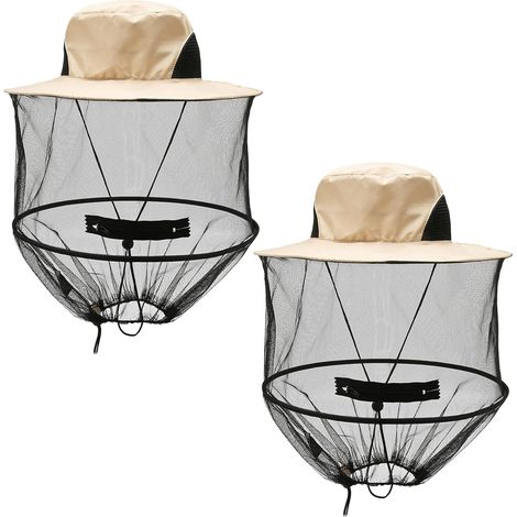 Lot de 2 chapeaux d'apiculteur avec voile, chapeau moustiquaire pliable, protection anti-moustiques facile à transporter, protection solaire pour l'extérieur, chapeau anti-moustiques, chapeau d'apicul (1/5)