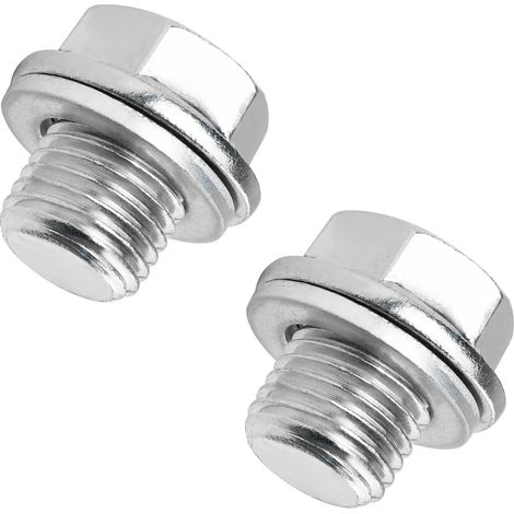 2 Pièces Bouchon De Vidange D'huile Universel, Bouchon De Vidange D'huile Avec Bague D'étanchéité, Boulon De Vidange Carter D'huile Moteur Voiture En Acier, Pour Voitures Motos(M16) (1/5)