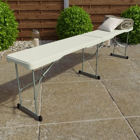 Banc Pliable Portable 6 Pieds pour Intérieur et Extérieur H 44 x L 28 x P 180 cm, 6ft (1/5)