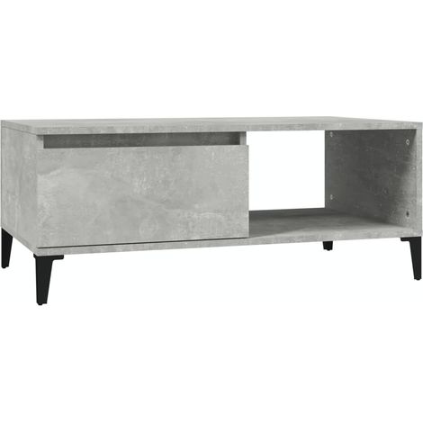 vidaXL Couchtisch Beton Grau 90x50x36,5 cm Holzwerkstoff