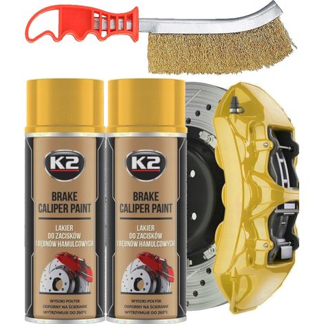 2 x Peinture pour étriers de frein K2 400 ml Or + Pinceau