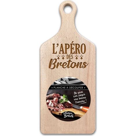 Planche apéro - Planche à découper - Bois - Apéro des bretons - 38x15cm (1/3)