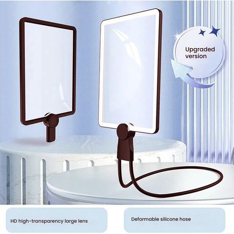 Loupe éclairante 5x avec 50 LED – Lentille 24 x 17 cm – Col de cygne flexible pour lecture et réparations – Rechargeable USB - LED 24 X (1/5)