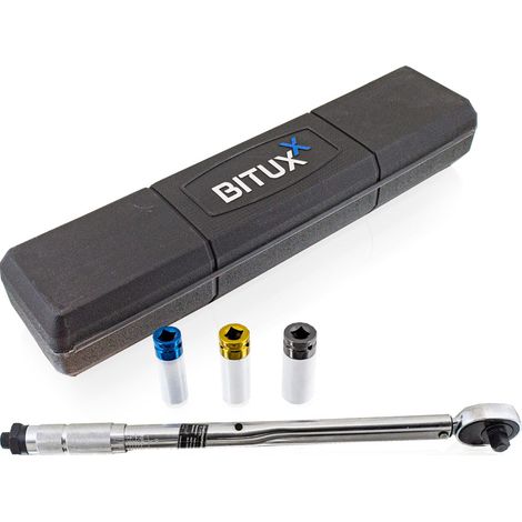Drehmomentschlüssel Set 1/2" Ratsche inkl Felgenschutz Schlagnüsse inkl Nüsse (17 mm / 19 mm / 21 mm) für PKW Auto KFZ