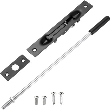 1 Pack Verrou Encastré À Tige Avec Prolongateur, 12 Pouces Verrou Encastré En Acier Inoxydable Pour Portes, Serrure De Sécurité Dissimulée Pour Portes Françaises Doubles, Portes En (1/5)