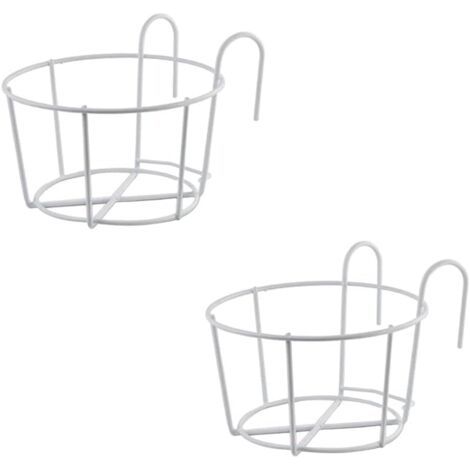 2 Pièces Support Fleurs Rond Crochet,Support Jardiniere Balcon Rond,Support Pot Métal Clôture,Pot Plante Garde Corps Suspendu Clôture,Convient pour Balcon,Jardin,Clôture,Intérieur Et Extérieur