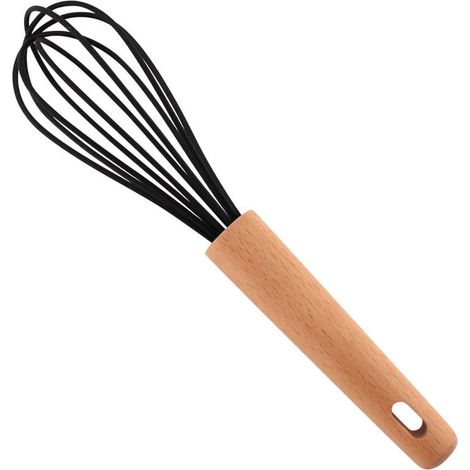 Mélangeur Manuel - Manche En Bois - Tête En Silicone FDA - Pour Pâtisserie Et Cuisine - 1 Pièce (1/4)
