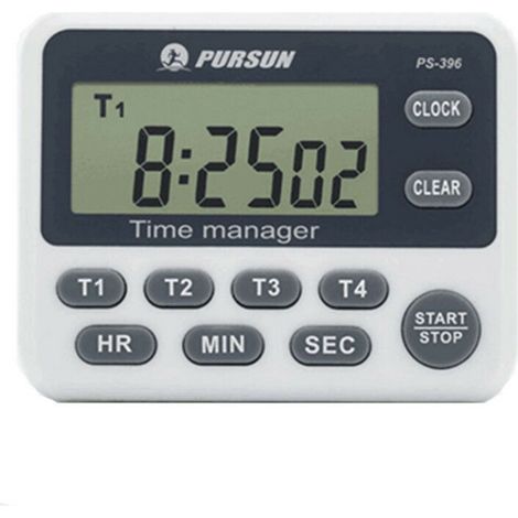 Minuteur de cuisine numérique magnétique avec horloge, écran LCD et alarme, dos pliable. (1/5)