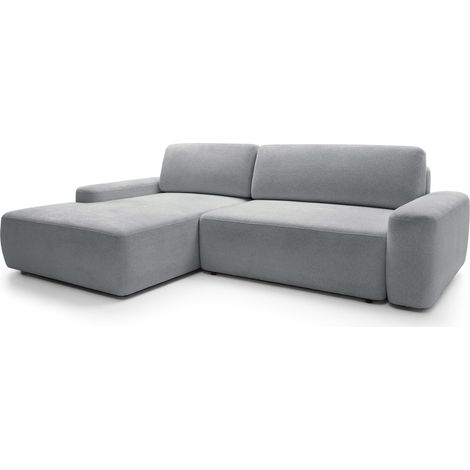 Selsey Baleo - Ecksofa mit Schlaffunktion, Chenille-Bezug, Hellgrau, linksseitig (1/5)