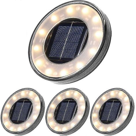 Lot de 4 lampadaires solaires LED 2024 – Éclairage extérieur Tomshine (12 LED), étanchéité IP68 (1/3)
