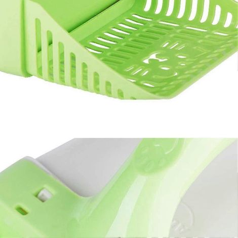 Pelle à litière pour chat, pelle à litière avec support, nettoyant pour chat vert (1/5)