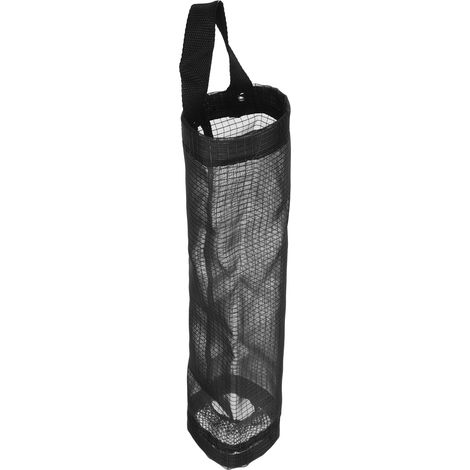 Hängender Aufbewahrungsbeutel für Müllbeutel, Einkaufstütenspender, Küchenaufbewahrungsbox, schwarzer Wandorganizer L (1/5)