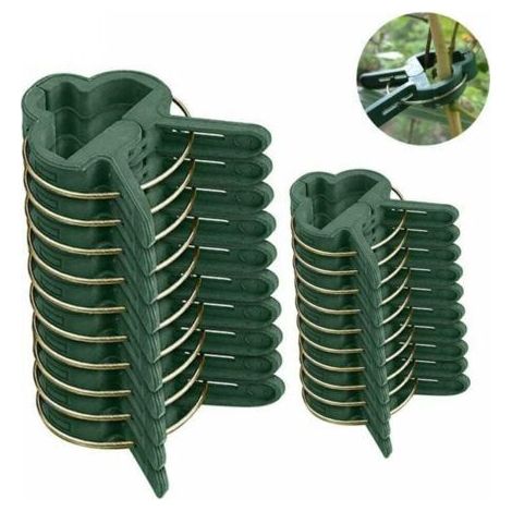 Lot de 20 clips pour plantes grimpantes, 2 tailles, clips de support pour plantes de vigne, tomates, légumes de jardin (10 grandes pinces, 10 petites clips) (1/5)