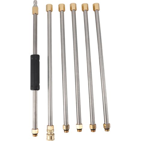 Lance d'extension de nettoyeur haute pression de 90 pouces avec raccord rapide 1/4 pouce pour le nettoyage de toitures (lot de 6) (1/5)