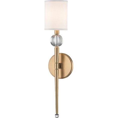 Rockland Applique murale à 1 lumière en laiton, fausse soie