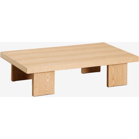 SKLUM Rechteckiger Couchtisch 100x60 cm aus MDF und Bernay-Furnier Braun Natur