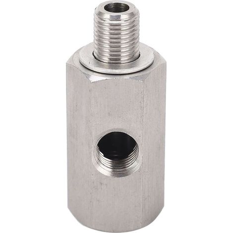 Capteur de pression d'huile M10x1.0, adaptateur en T vers M10, jauge de ligne d'alimentation Turbo, en acier inoxydable (1/5)