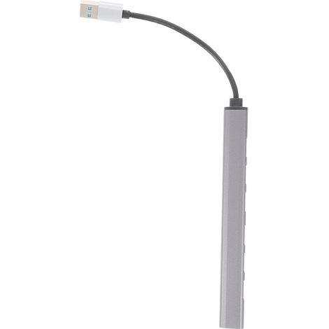 Concentrateur USB 7 Ports en Alliage D’Aluminium pour Ordinateur Portable Extension USB 3.0, Transfert Rapide et Branchement Immédiat, pour Clé USB et Ventilateur USB (1/5)