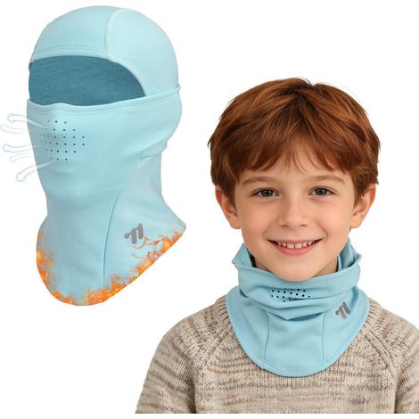 Kinder Sturmhaube Fleece Warm Atmungsaktiv für 4-12 Jahre, Multifunktionale Skimaske Blau (1/5)