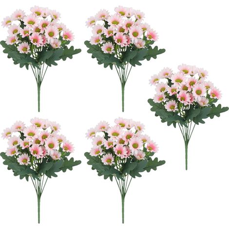 Fleurs Artificielles - Bouquets Réalistes en Plastique pour Décoration Intérieure - 5 Pièces (1/5)