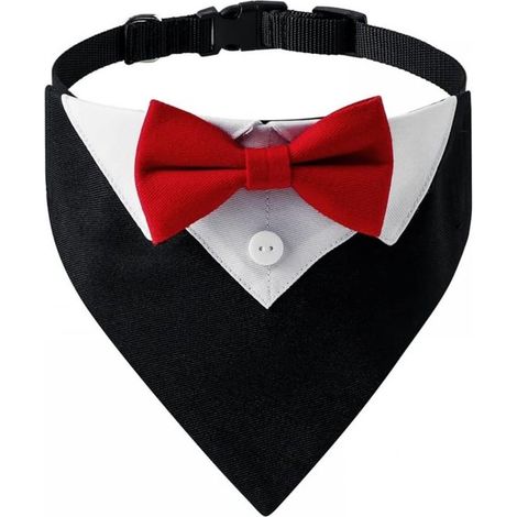 Smoking regolabile per cani con papillon e collare, adatto a cani di piccola, media e grande taglia, comodo ed elegante, abbigliamento per cani di alta qualità (1/5)