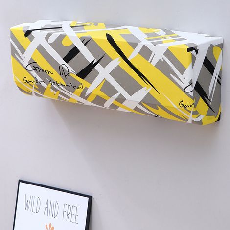 mural intérieure à rayures jaunes et grises (1 pièce) - Protection intégrale contre la poussière - Lavable