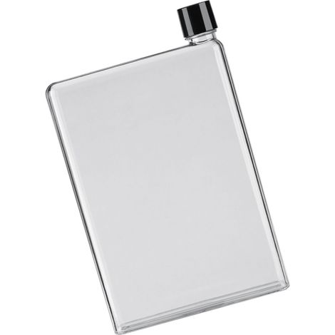 Gourde de voyage plate A5, thermos portable, idéale pour le sport, le camping, la salle de sport, le fitness et les activités de plein air. Blanche, 350 ml. (1/5)