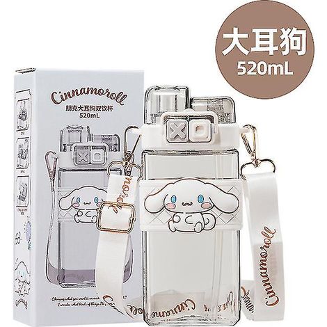 Nya Kawaii Sanrioed Vattenflaskor Söt Anime Cinnamoroll Kuromi Tecknad Bärbar Mugg 520ml Flaska Present Till Barn Pojkar Flickor Present Cinnamoroll (1/5)