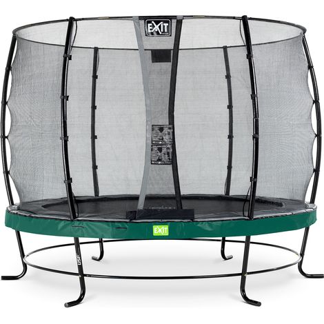 EXIT Elegant Trampoline 10ft with Economy Safety Net – Green