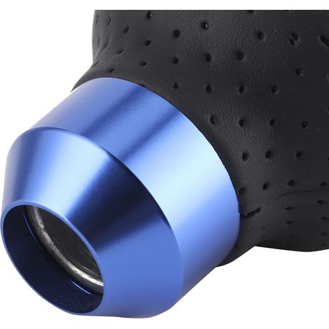 Pommeau de vitesse 5 rapports en alliage d'aluminium et cuir pour voiture manuelle - Accessoire automobile bleu (1/2)
