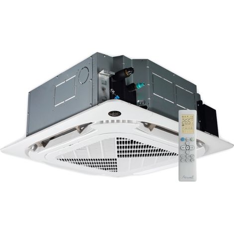 Airwell – Climatiseur cassette réversible 10 kW – Soufflage 360° – Ultra compact pour plafonds restreints – 7SP042294