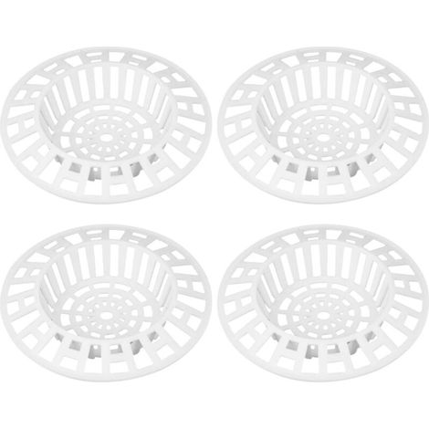 Set of 4 plastic strainers for kitchen and bathroom sinks, white (1/5)