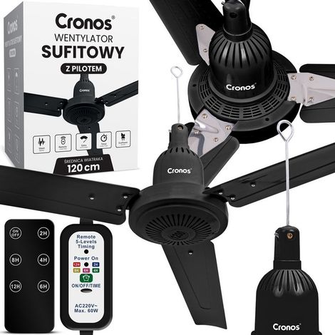 Ventilateur de plafond 120 cm – 3 pales – Télécommande – Moteur silencieux 30W – Installation facile – Design minimaliste